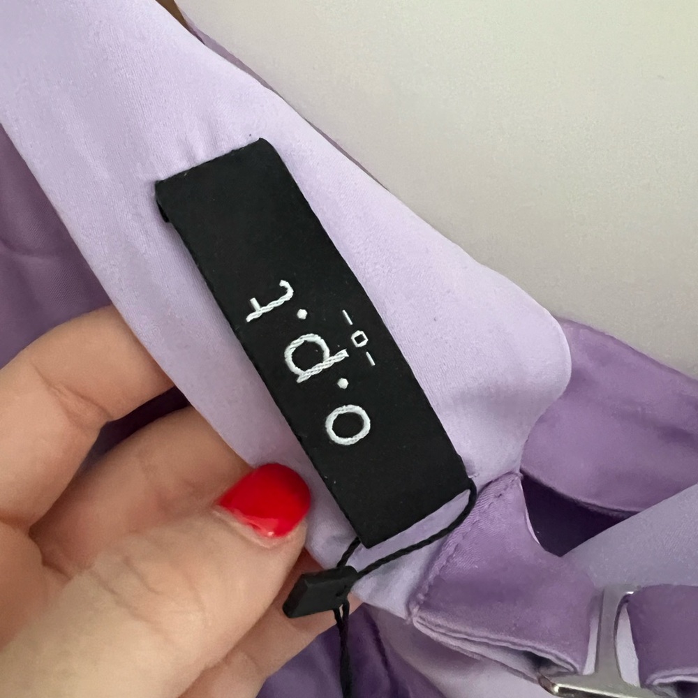 NWT! Few Moda O.P.T light purple strapless satin midi dress - Picture 2 of 6